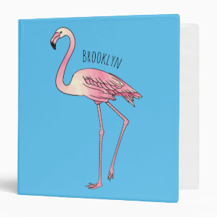 Flamingo bird cartoon illustration  binder