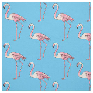 Flamingo bird cartoon illustration fabric