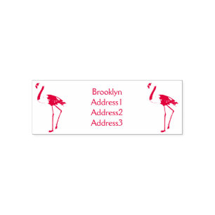 Flamingo bird cartoon illustration  self-inking stamp