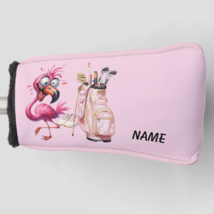 Flamingo Bird on Pink for woman golfer Golf Head Cover