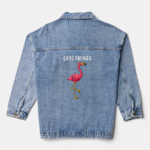 Flamingo Bird Theme For Daddy Denim Jacket