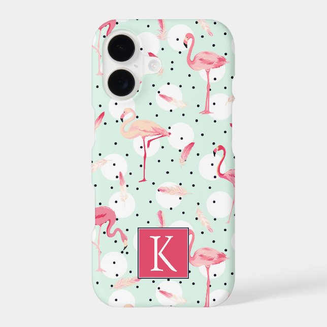 Flamingo Bird With Feathers | Add Your Initial (Back)