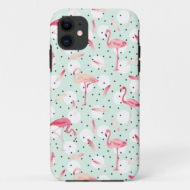 Flamingo Bird With Feathers Case-Mate iPhone Case (Back)