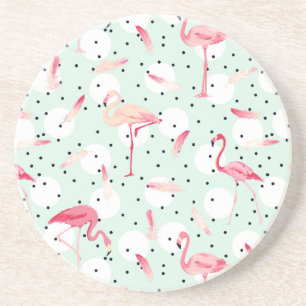 Flamingo Bird With Feathers Coaster