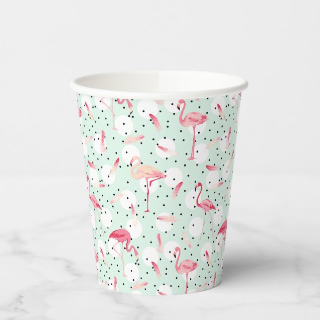 Flamingo Bird With Feathers Paper Cups (Left)
