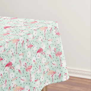 Flamingo Bird With Feathers Tablecloth
