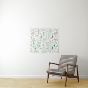 Flamingo Bird With Feathers Tapestry