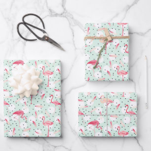 Flamingo Bird With Feathers Wrapping Paper Sheet