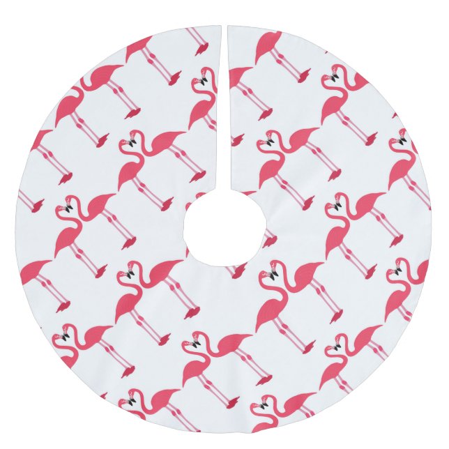 flamingo-birds-love- brushed polyester tree skirt (Front)