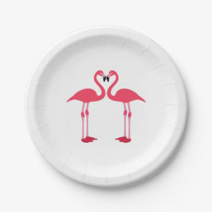 flamingo-birds paper plate