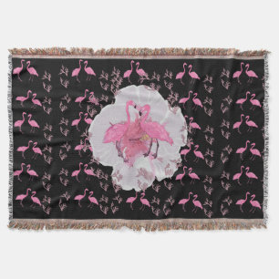 Flamingo Birds Throw Blanket