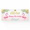 Flamingo birthday banner Tropical Luau Pineapple
