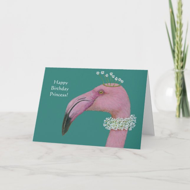 Flamingo birthday card (Front)