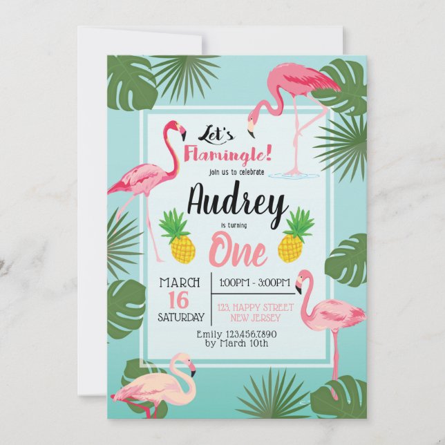 Flamingo Birthday Invitation (Front)