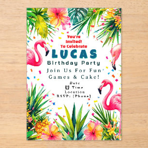 Flamingo Birthday Invitation – Personalized Kids
