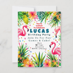 Flamingo Birthday Invitation – Personalized Kids