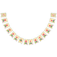 Flamingo Birthday Party - Bunting Flag Sign Banner