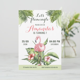 Flamingo Birthday Party Invitation Let’s Flamingle
