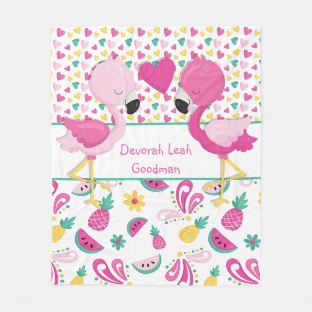 Flamingo blanket - Personalized (Front)