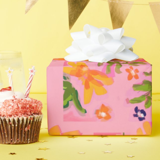 Flamingo Bloom Wrapping Paper (Birthday Party)