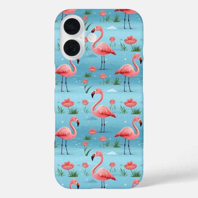 Flamingo Blue Water Pattern Case-Mate iPhone Case (Back)