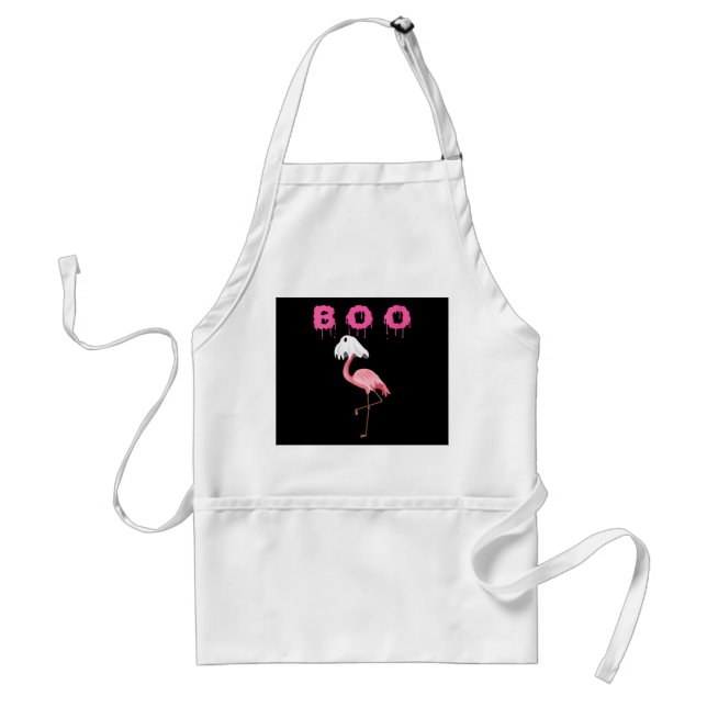 Flamingo Boo Ghost - Flamingo Halloween Standard Apron (Front)