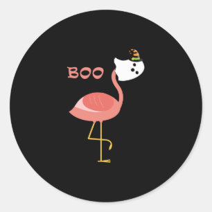 Flamingo Boo Ghost Funny Flamingo Cute Animal Classic Round Sticker