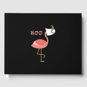 Flamingo Boo Ghost Funny Flamingo Cute Animal Guest Book