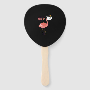 Flamingo Boo Ghost Funny Flamingo Cute Animal Hand Fan