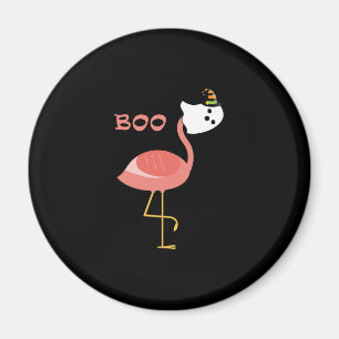 Flamingo Boo Ghost Funny Flamingo   Cute Animal Magnet