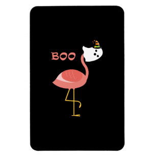 Flamingo Boo Ghost Funny Flamingo   Cute Animal Magnet