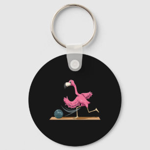 Flamingo Bowling Flamingo Playing Bowling Flamingo Keychain