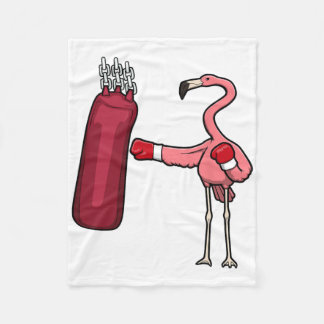 Flamingo Boxing Self Defence Hob Fleece Blanket