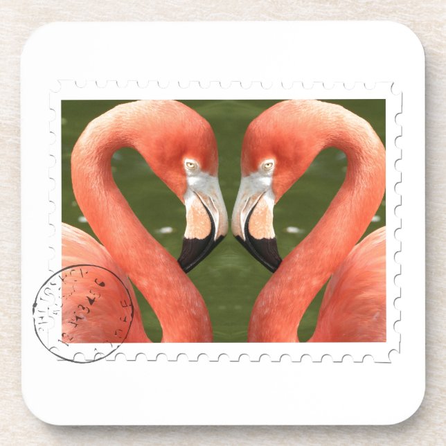 Flamingo Briefmarke Coaster