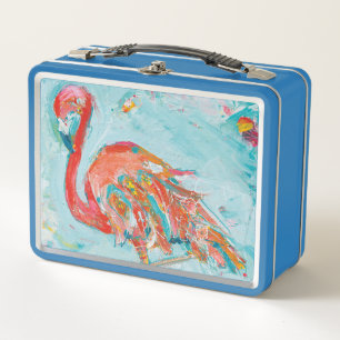 Flamingo Bright Metal Lunch Box