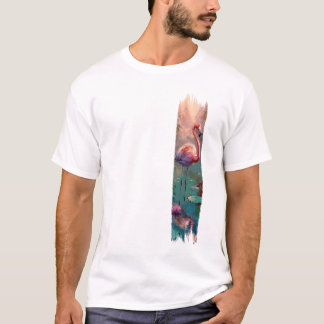 Flamingo brushstroke paint art T-Shirt