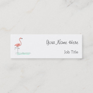 Flamingo business card side text skinny