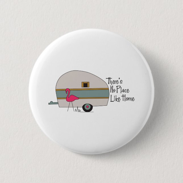 Flamingo Camper 2 Inch Round Button (Front)