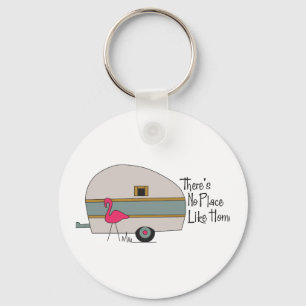 Flamingo Camper Keychain