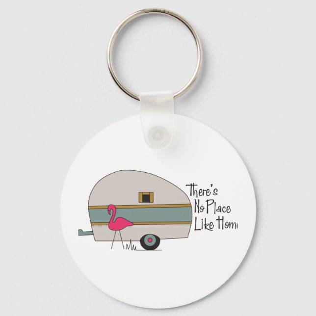 Flamingo Camper Keychain (Front)