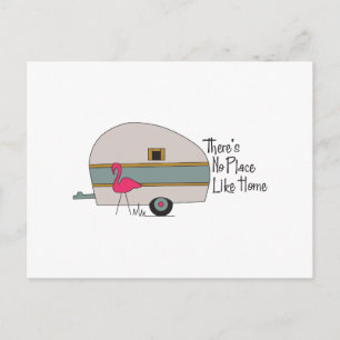 Flamingo Camper Postcard