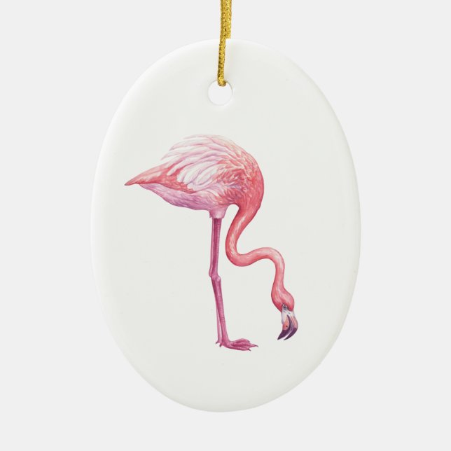 Flamingo Ceramic Ornament (Front)
