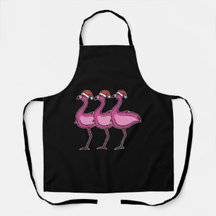 Flamingo Christmas Apron