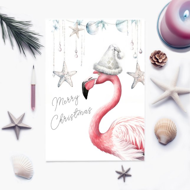Flamingo Christmas Card Personalizable (Creator Uploaded)
