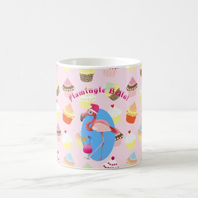 Flamingo Christmas Cocktails and Cupcakes! Custom Coffee Mug (Center)
