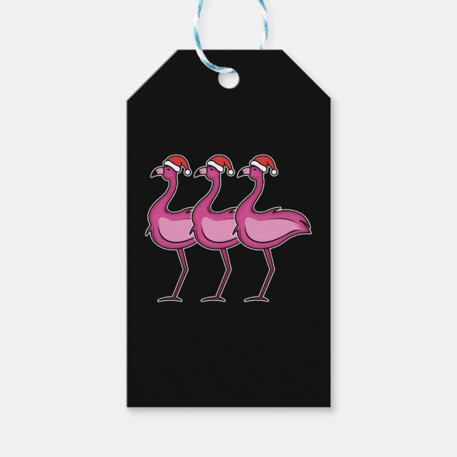 Flamingo Christmas Gift Tags (Front)