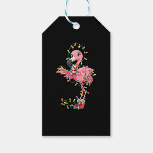 Flamingo Christmas Gift Xmas Lights Pink Cute Flam Gift Tags