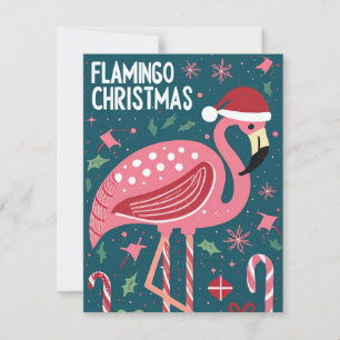 FLAMINGO CHRISTMAS HOLIDAY CARD