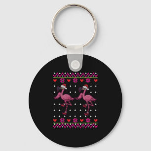 Flamingo Christmas I Want A Flamingo For Christmas Keychain