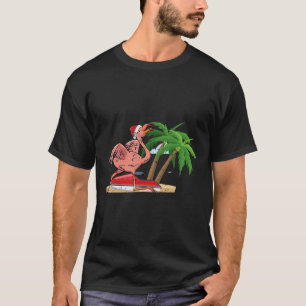 Flamingo Christmas In July Cool Tropical Bird Beac T-Shirt